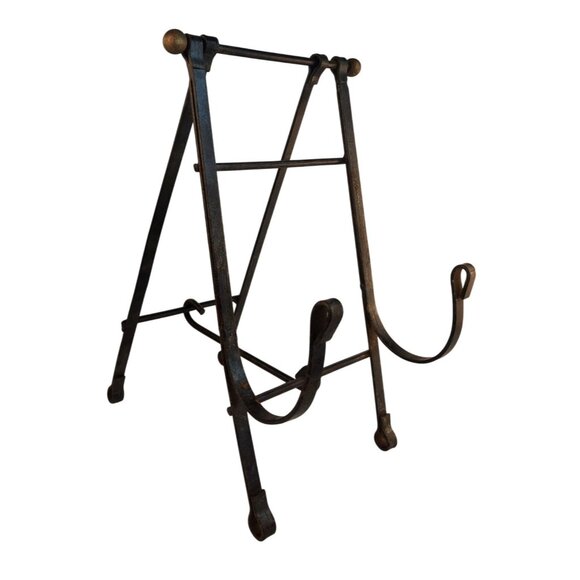 Black Wrought Iron Stand Adjustable Display Easel Holder Rustic Vintage Style - Picture 6 of 15
